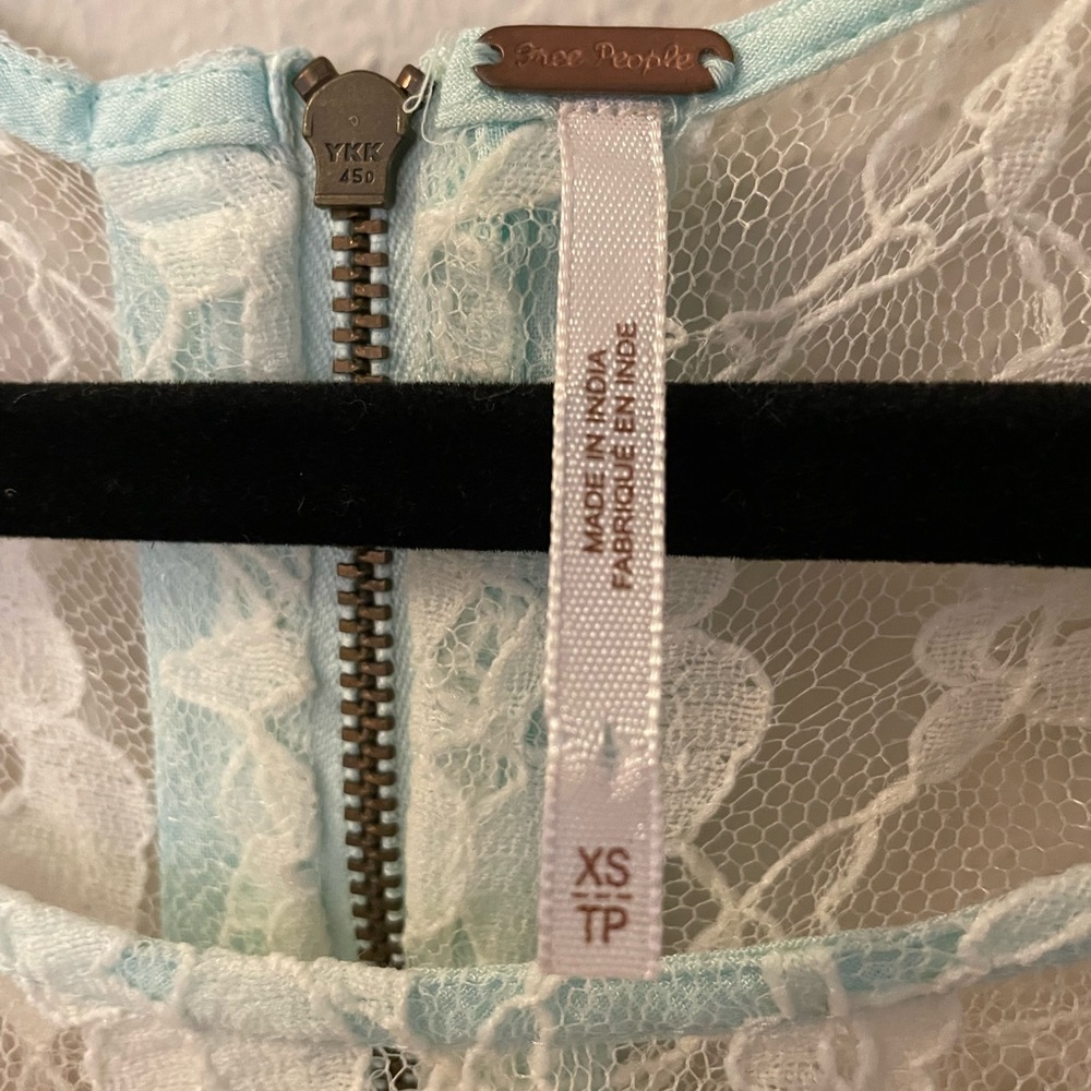 Free People Russian Nesting Doll Lace Hi-Low Dress Ice Blue Size XS - Picture 5 of 6